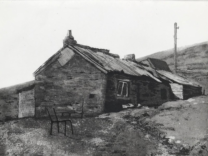 Silverband Chair. Etching.