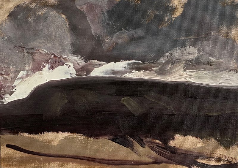Over Mickle Fell. Oil on canvas board 13x18cm