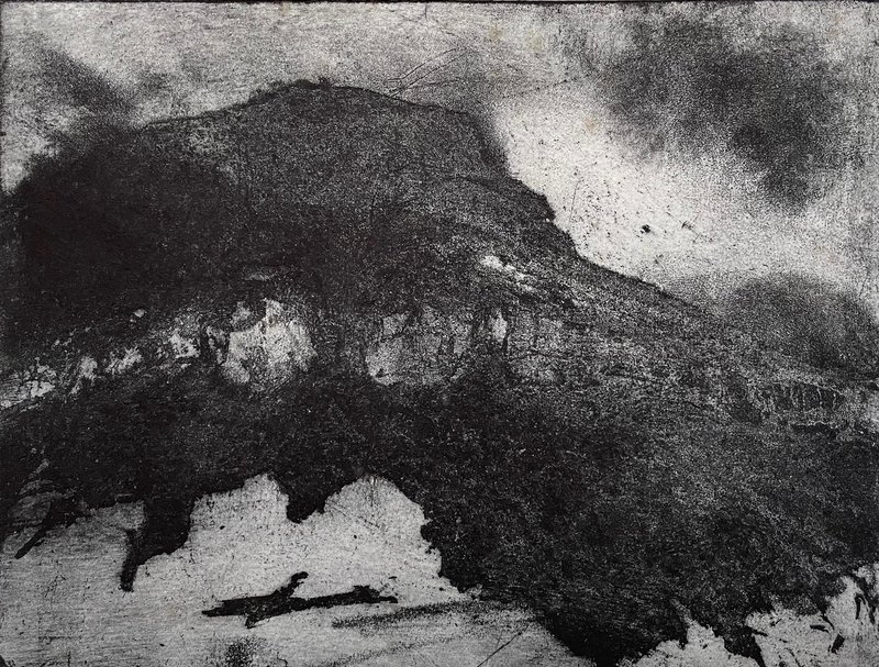 Penyghent. Aquatint 14x19cm